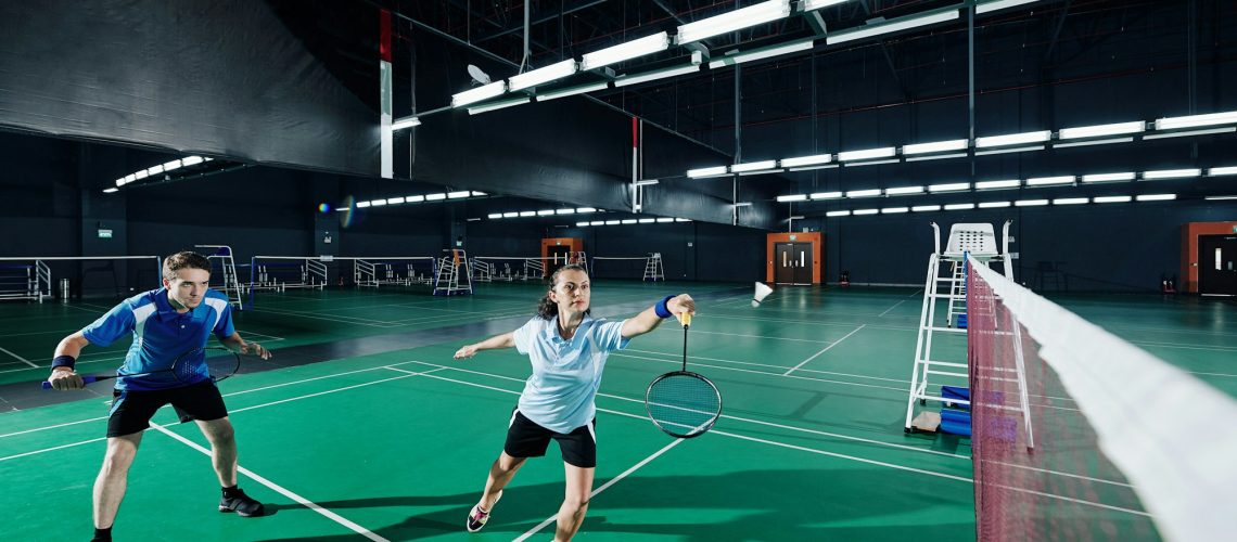 Mixed Double Playing Badminton